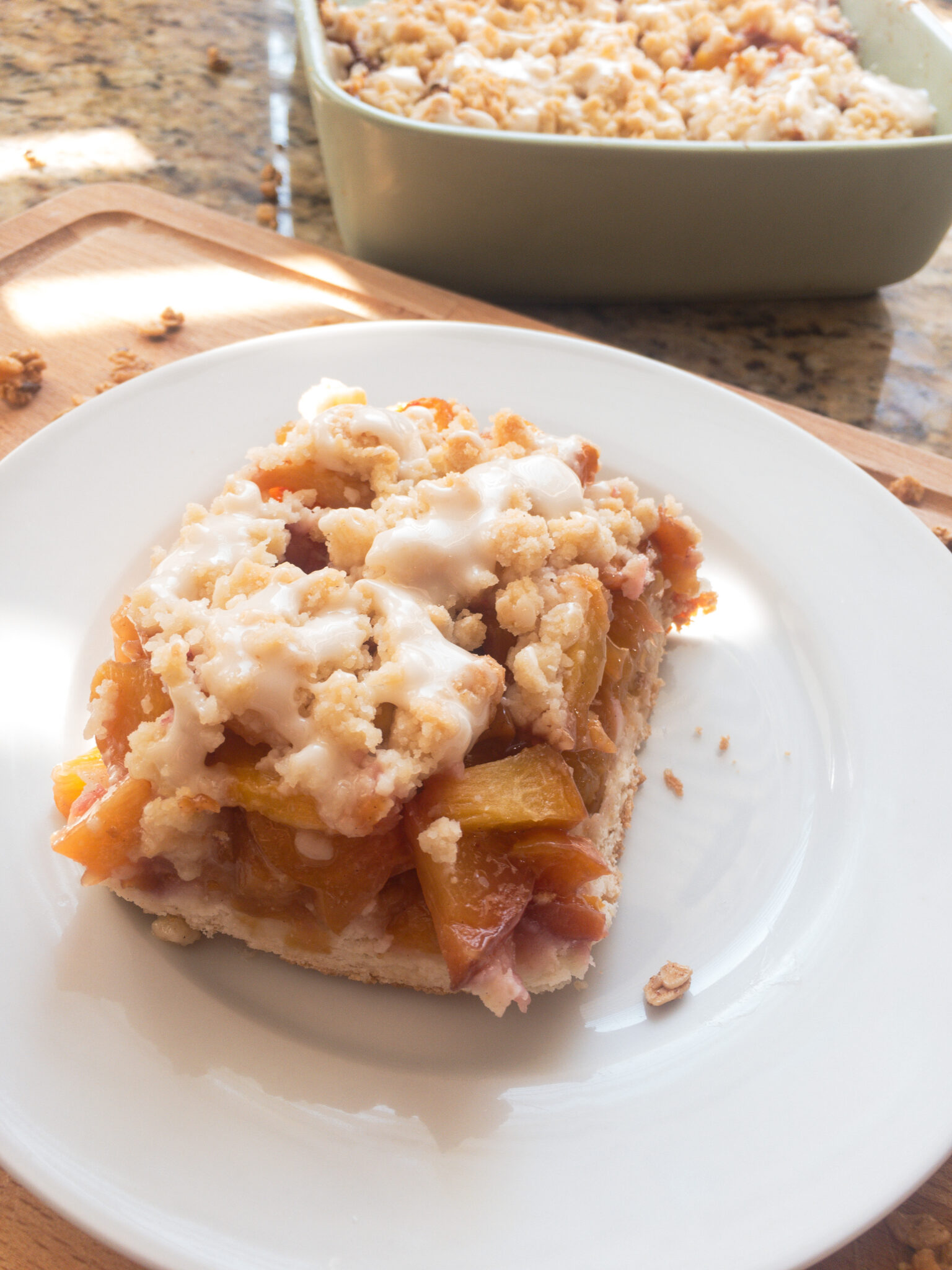 peach pie with crumb topping using peach pie filling